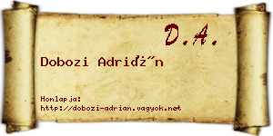 Dobozi Adrián névjegykártya
