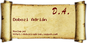 Dobozi Adrián névjegykártya